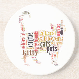 Posavasos De Arenisca Diseño de texto para gato