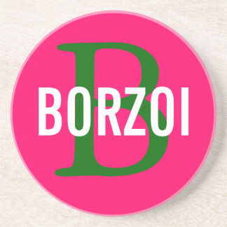 Posavasos De Arenisca Diseño del monograma de la raza del Borzoi