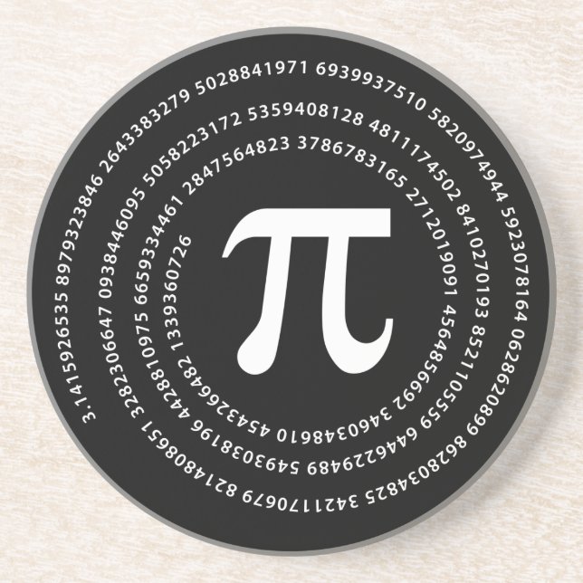 Posavasos De Arenisca Diseño del número del pi (Frente)