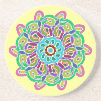 Posavasos De Arenisca Diseño multicolor pastel #2