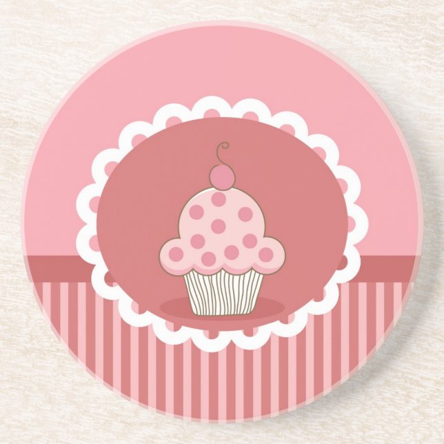 Posavasos De Arenisca Diseño rosado de la magdalena (Frente)