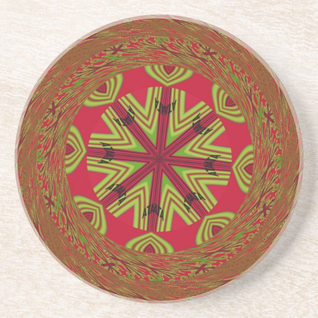 Posavasos De Arenisca Diseño tradicional africano (Frente)