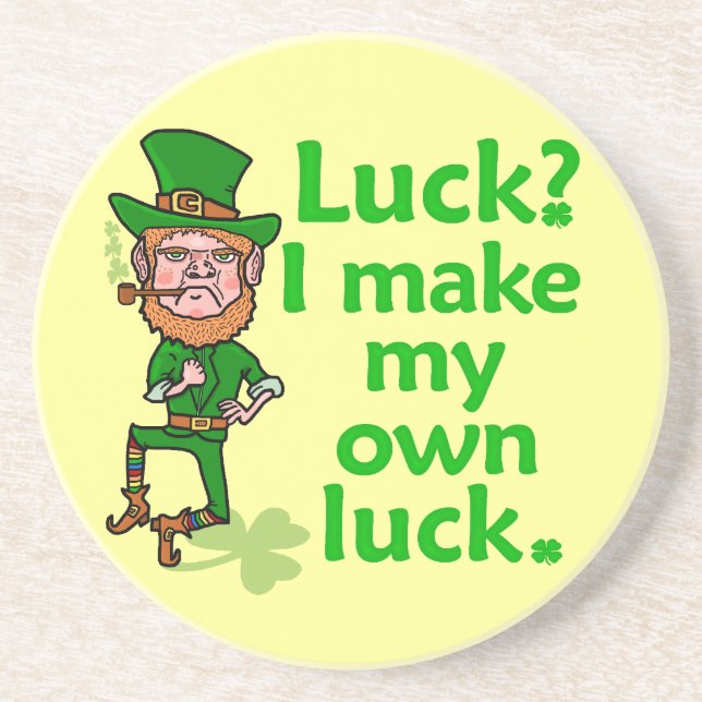Posavasos De Arenisca Divertido Angry Lucky Irish Leprechaun (Frente)