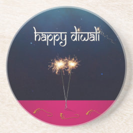 Posavasos De Arenisca Diwali feliz con esparkling