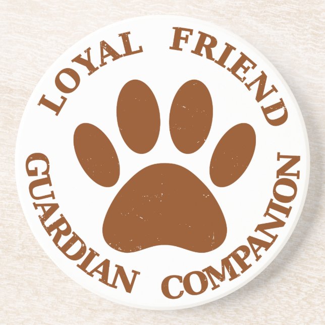 Posavasos De Arenisca Dog Paw Loyal Friend (Frente)