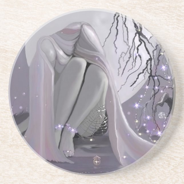 Posavasos De Arenisca ¡Dormido de la luna! (Frente)