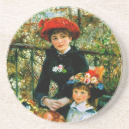 Posavasos De Arenisca Dos hermanas en la terraza de Renoir