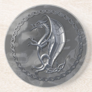 Posavasos De Arenisca Dragón Celta de Plata