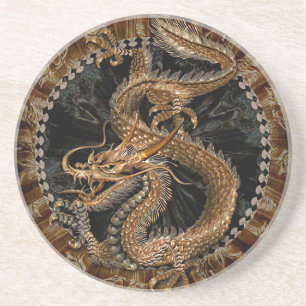 Posavasos De Arenisca Dragon Pentagram