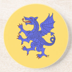 Posavasos De Arenisca Dragon Rampant (Azul)