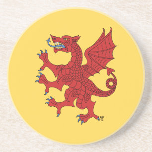 Posavasos De Arenisca Dragon Rampant Gules