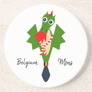 Posavasos De Arenisca Dragón Verde de la ciudad de Mons, Bélgica
