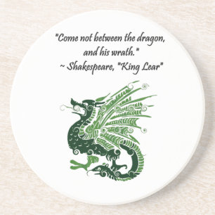 Posavasos De Arenisca Dragón y su ira Shakespeare Rey Lear Personalizado