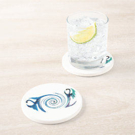 Posavasos De Arenisca Dragones azules para animales míticos