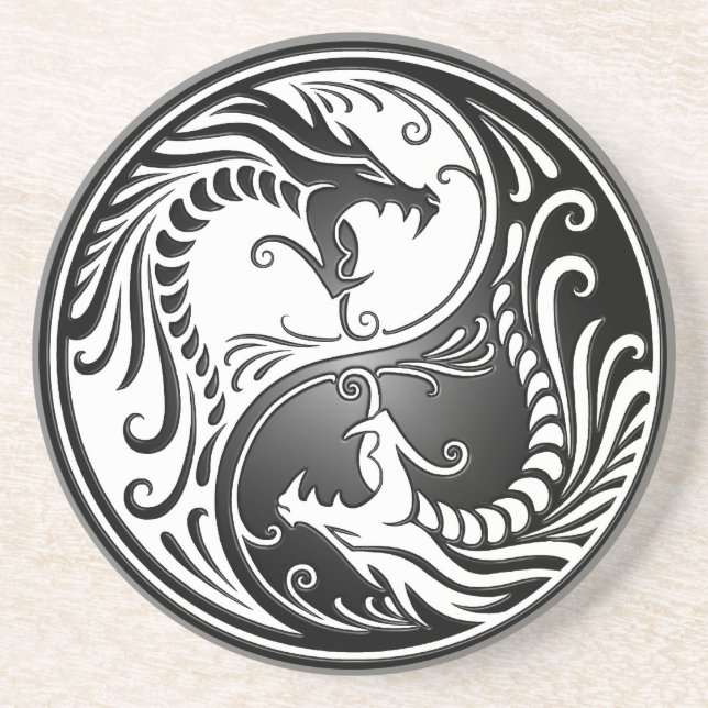 Posavasos De Arenisca Dragones de Yin Yang (Frente)