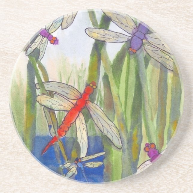 Posavasos De Arenisca Dragonflies Summer (Frente)