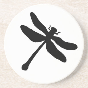 Posavasos De Arenisca Dragonfly blanco y negro