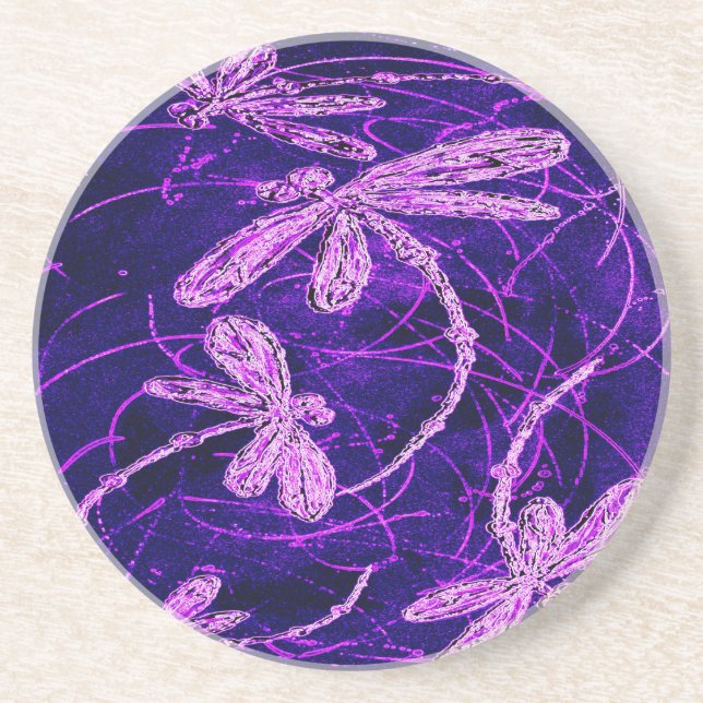 Posavasos De Arenisca Dragonfly Flit Disco (Frente)