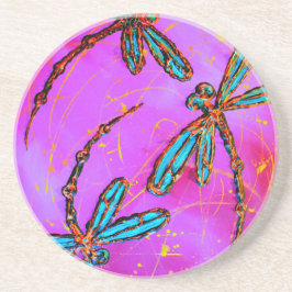 Posavasos De Arenisca Dragonfly Flit Electric Pink