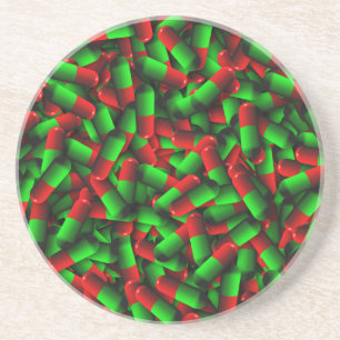 Posavasos De Arenisca drogas de pastillas verdes rojas
