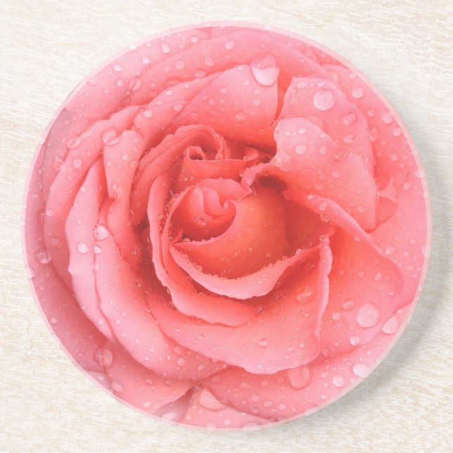 Posavasos De Arenisca Drogas rojas rojas de agua rosadas románticas (Frente)