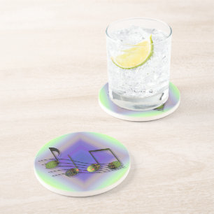 Posavasos De Arenisca Dubstep Notes Coaster de arenisca