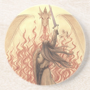 Posavasos De Arenisca Duende contra dragón