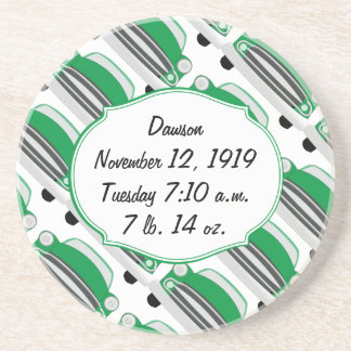 Posavasos De Arenisca Dulce Green Retro Car Baby Shower Regalos