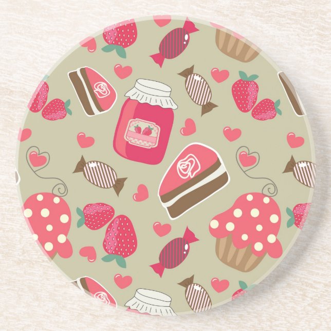 Posavasos De Arenisca Dulces retros (Frente)