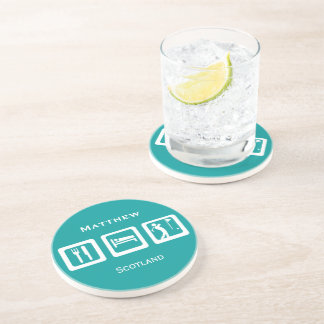 Posavasos De Arenisca Eat Sleep Golf