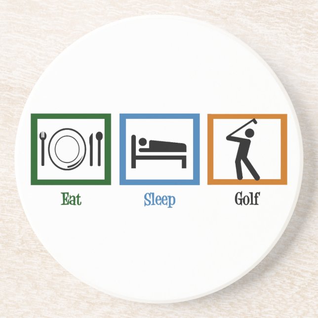 Posavasos De Arenisca Eat Sleep Golf (Frente)