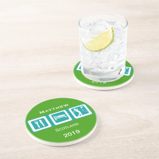Posavasos De Arenisca Eat Sleep Golf