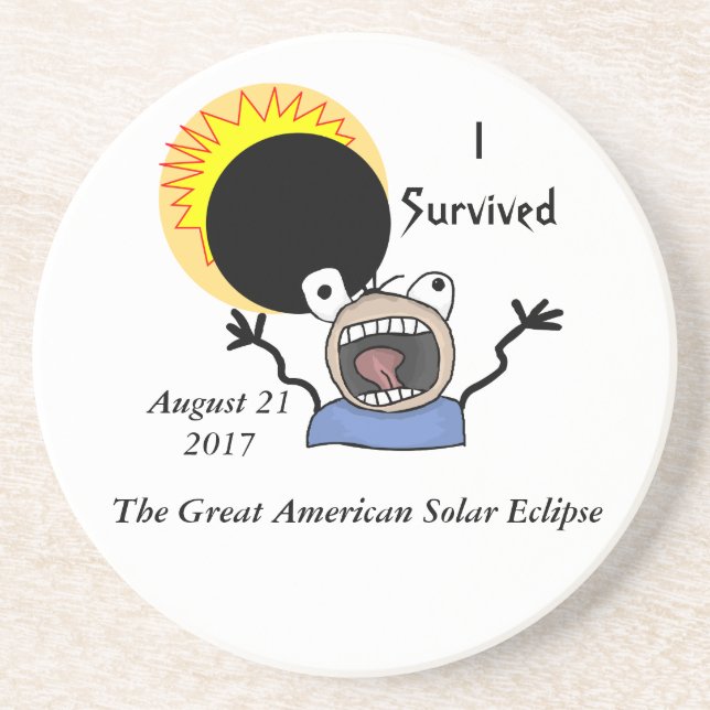 Posavasos De Arenisca Edición de Supervivencia de Eclipse Solar 2017 (Frente)