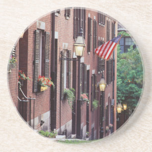 Posavasos De Arenisca EE. UU., Massachusetts, Boston, Casas a lo largo d