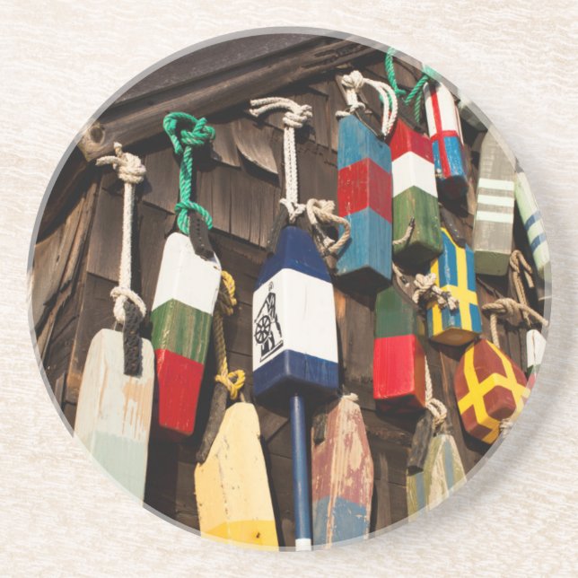 Posavasos De Arenisca EE.UU., Massachusetts, Gloucester, Lobster Buoys 2 (Frente)