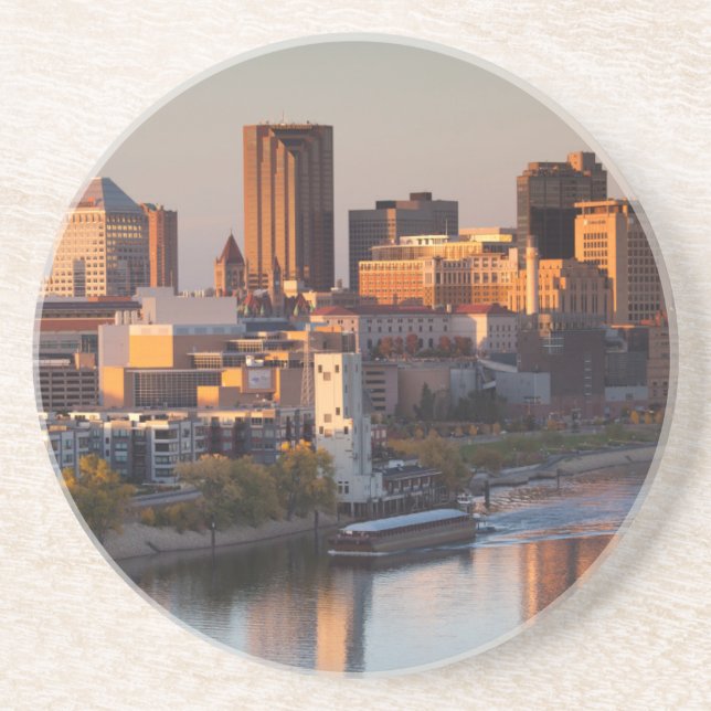 Posavasos De Arenisca EE.UU., Minnesota, Minneapolis, St. Paul 3 (Frente)
