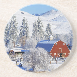 Posavasos De Arenisca EE. UU., Washington, Methow Valley, graneros en