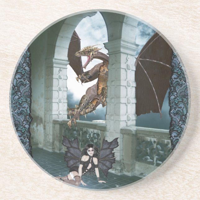 Posavasos De Arenisca El aire del dragón (Frente)