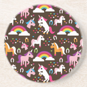 Posavasos De Arenisca el arco iris del unicornio embroma el caballo del