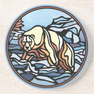 Posavasos De Arenisca El arte de los osos polares presenta la escayola d