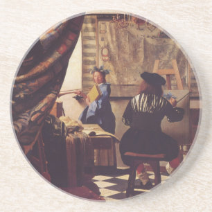 Posavasos De Arenisca El Arte de Pintar por Johannes Vermeer