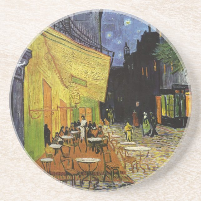 Posavasos De Arenisca El café nocturno de Van Gogh (Frente)
