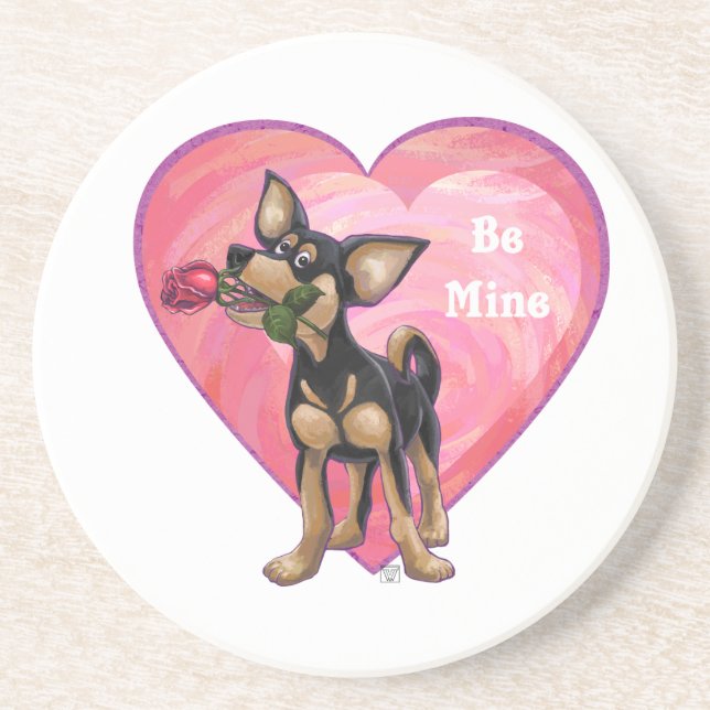 Posavasos De Arenisca El día de San Valentín de Chihuahua (Frente)