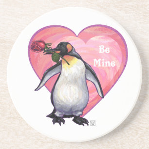 Posavasos De Arenisca El día de San Valentín Penguin