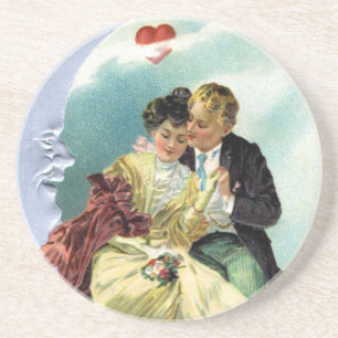 Posavasos De Arenisca El día de San Valentín Vintage Victoriano Amor y R