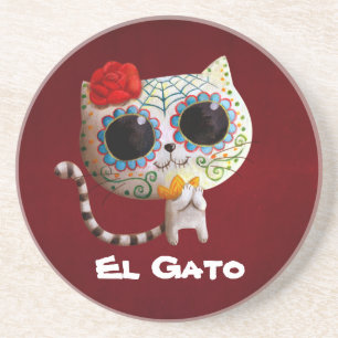 Posavasos De Arenisca El día del gato lindo muerto