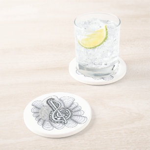 Posavasos De Arenisca El diseño de Treble Clef para los amantes de la mú