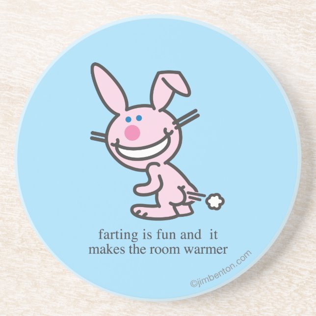 Posavasos De Arenisca El Farting es diversión (Frente)