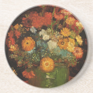 Posavasos De Arenisca El florero de la pintura del vintage de Van Gogh