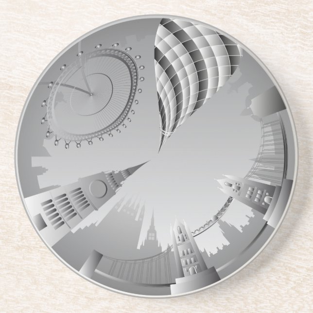 Posavasos De Arenisca El horizonte de Londres en círculo (Frente)